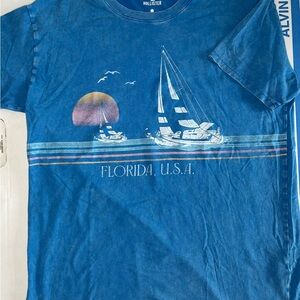 Hollister Blue Crewneck Logo Tee